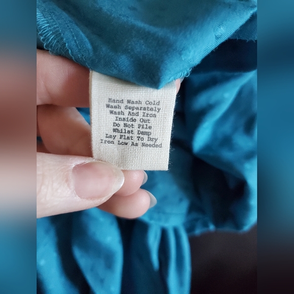 Evy's Tree The Maria Blue Midi Shirt Dress Women's Size 1X NWT Boho Chic - Picture 10 of 12